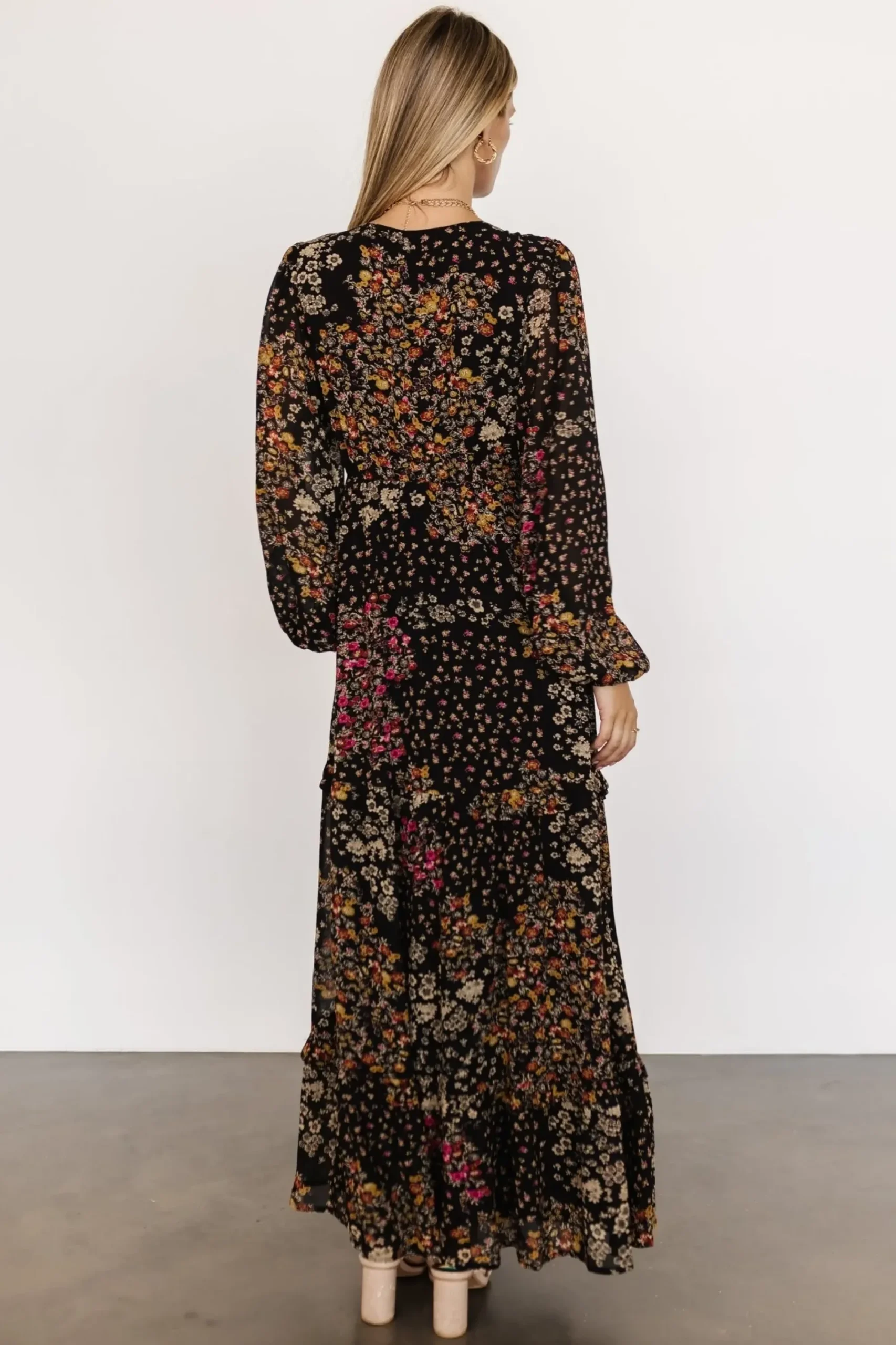 Online Baltic Born Bowman Deep V Maxi Dress | Black Multi