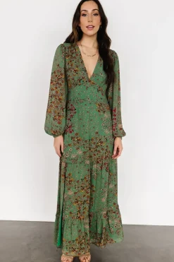 Outlet Baltic Born Bowman Deep V Maxi Dress | Green Multi
