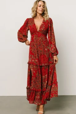 Best Baltic Born Bowman Deep V Maxi Dress | Red Multi