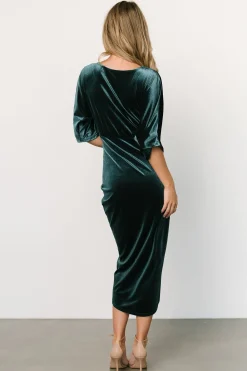 Outlet Baltic Born Brendyn Ruched Velvet Dress | Jade