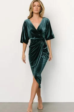 Outlet Baltic Born Brendyn Ruched Velvet Dress | Jade