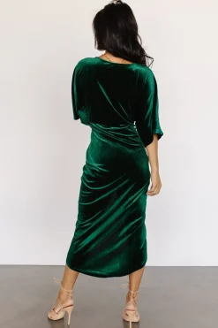 Sale Baltic Born Brendyn Ruched Velvet Dress | Emerald