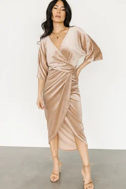 New Baltic Born Brendyn Ruched Velvet Dress | Champagne
