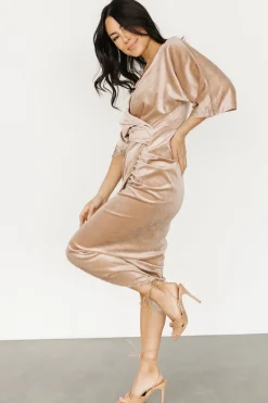 New Baltic Born Brendyn Ruched Velvet Dress | Champagne