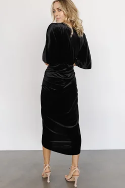New Baltic Born Brendyn Ruched Velvet Dress | Black