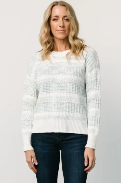 Hot Baltic Born Brigitte Knit Sweater | Blue + Off White