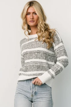 Discount Baltic Born Brigitte Knit Sweater | Black + Off White