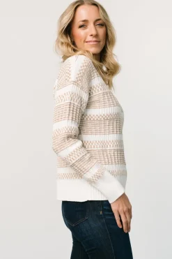 Sale Baltic Born Brigitte Knit Sweater | Taupe + Off White
