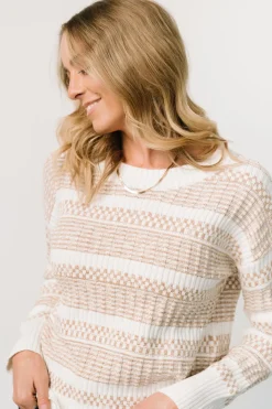 Sale Baltic Born Brigitte Knit Sweater | Taupe + Off White