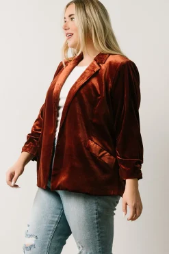 New Baltic Born Brinton Velvet Blazer | Cinnamon