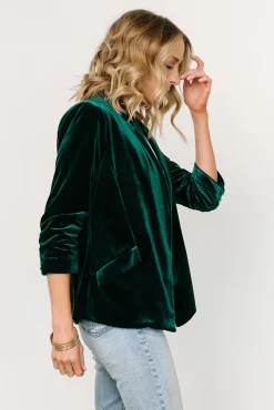 New Baltic Born Brinton Velvet Blazer | Dark Green