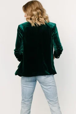 New Baltic Born Brinton Velvet Blazer | Dark Green