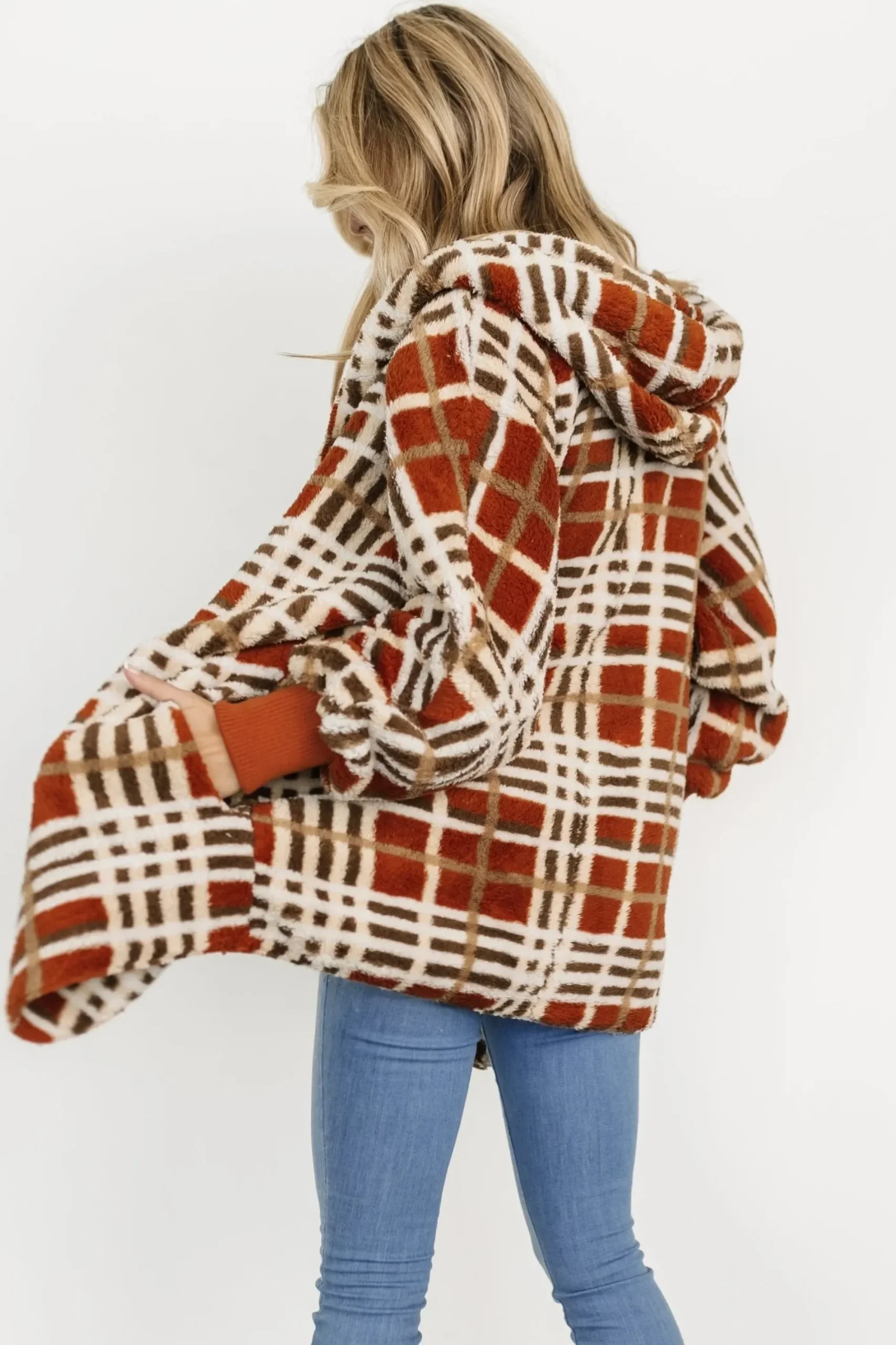 Sale Baltic Born Brody Plaid Teddy Jacket | Rust Multi