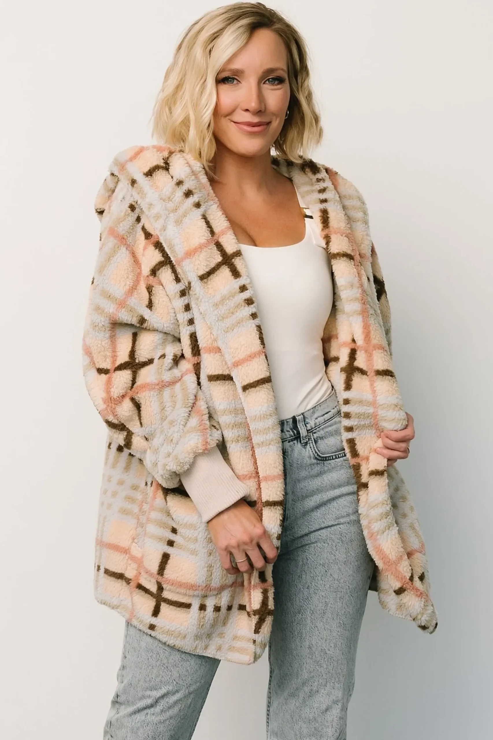 Sale Baltic Born Brody Plaid Teddy Jacket | Rust Multi