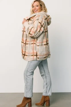 Fashion Baltic Born Brody Plaid Teddy Jacket | Cream Multi