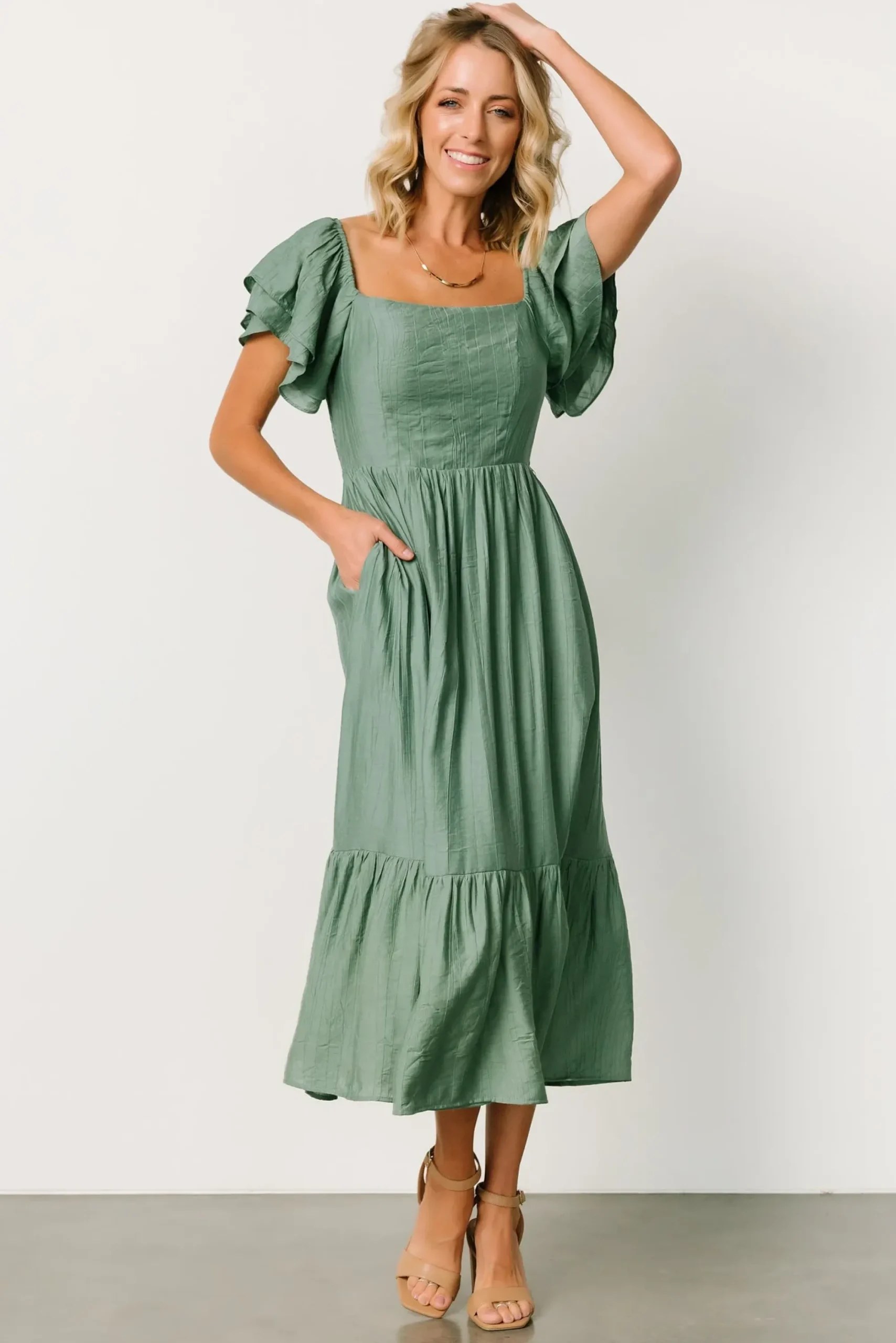Fashion Baltic Born Buttercup Midi Dress | Dusty Green