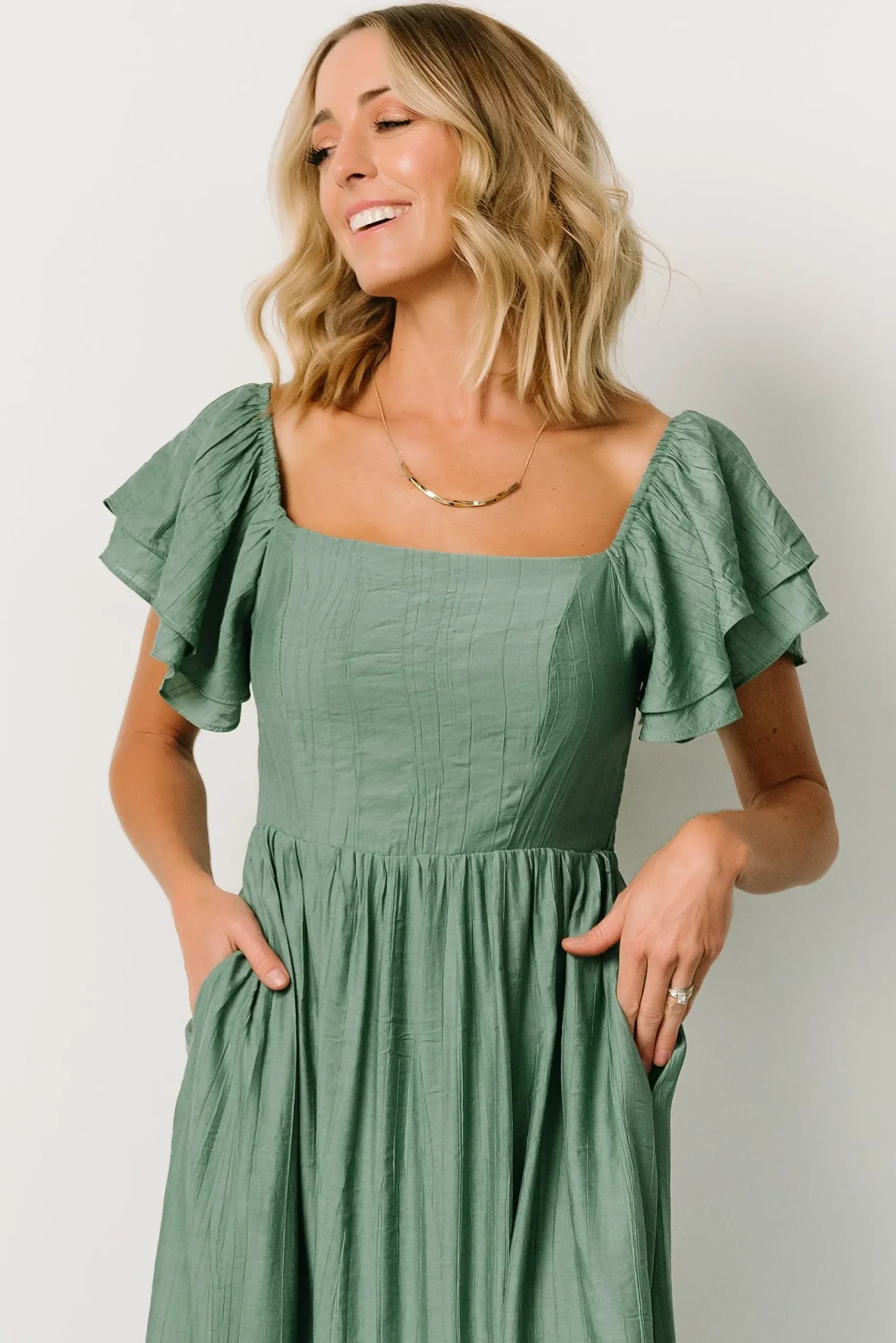 Fashion Baltic Born Buttercup Midi Dress | Dusty Green
