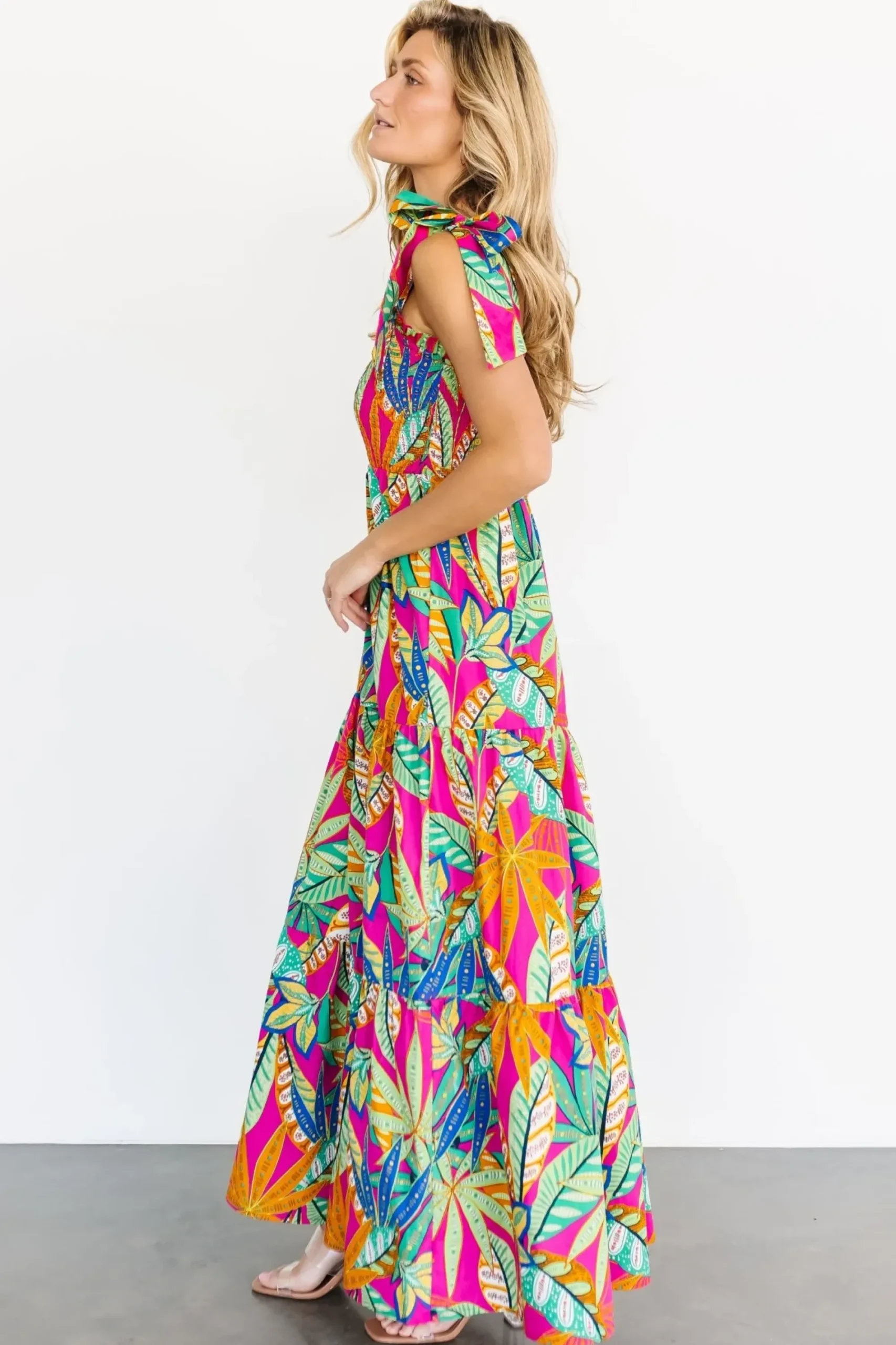 Hot Baltic Born Cabana Maxi Dress | Green + Fuchsia Multi
