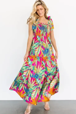 Hot Baltic Born Cabana Maxi Dress | Green + Fuchsia Multi