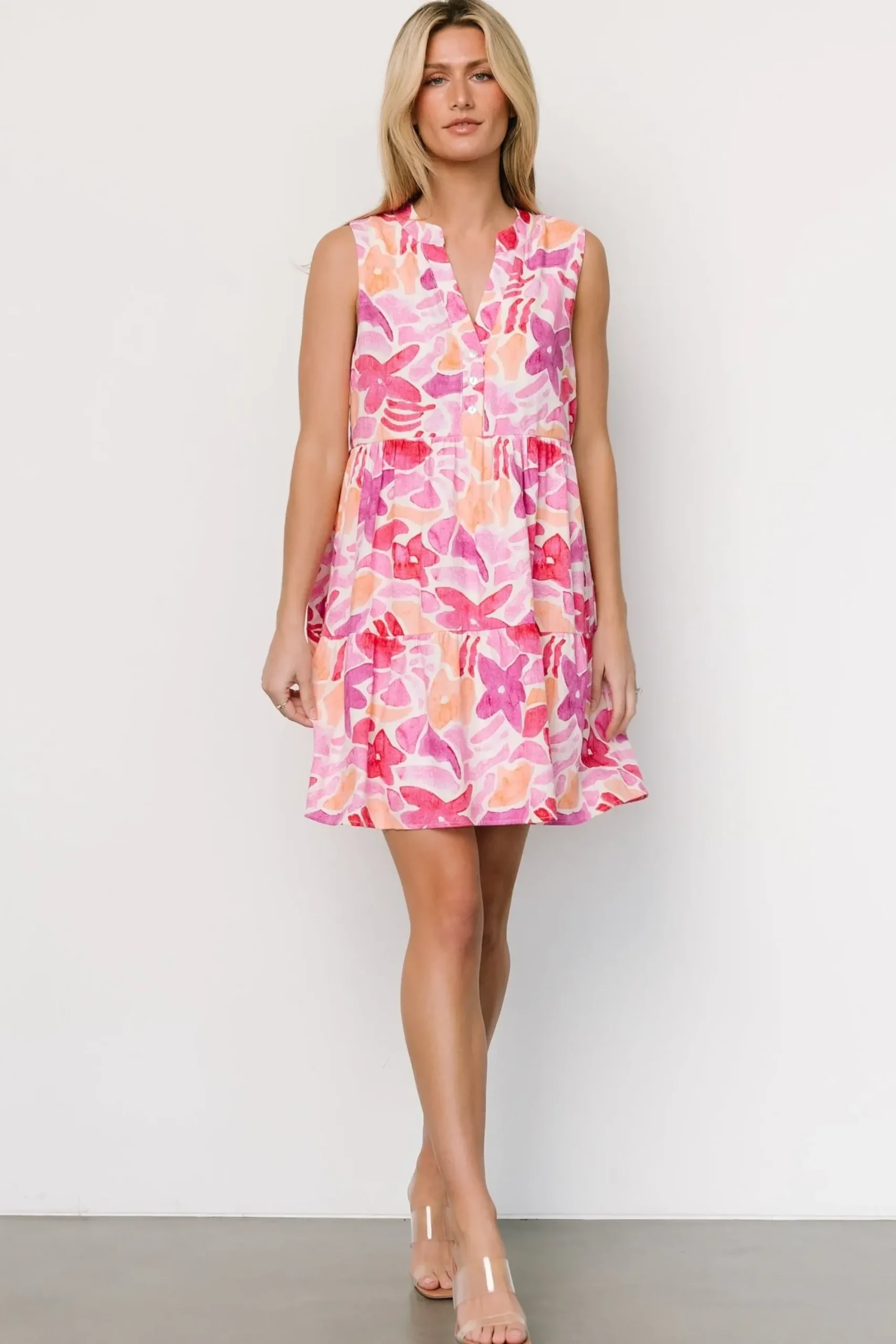 Hot Baltic Born Cami Short Dress | Pink Multi