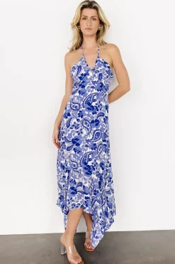 Hot Baltic Born Camila Halter Maxi Dress | Blue + Ivory