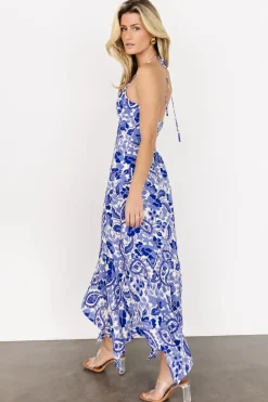 Hot Baltic Born Camila Halter Maxi Dress | Blue + Ivory