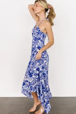 Hot Baltic Born Camila Halter Maxi Dress | Blue + Ivory