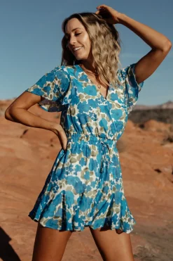 Outlet Baltic Born Candy Romper | Blue + Olive