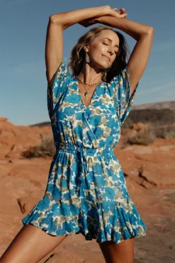 Outlet Baltic Born Candy Romper | Blue + Olive