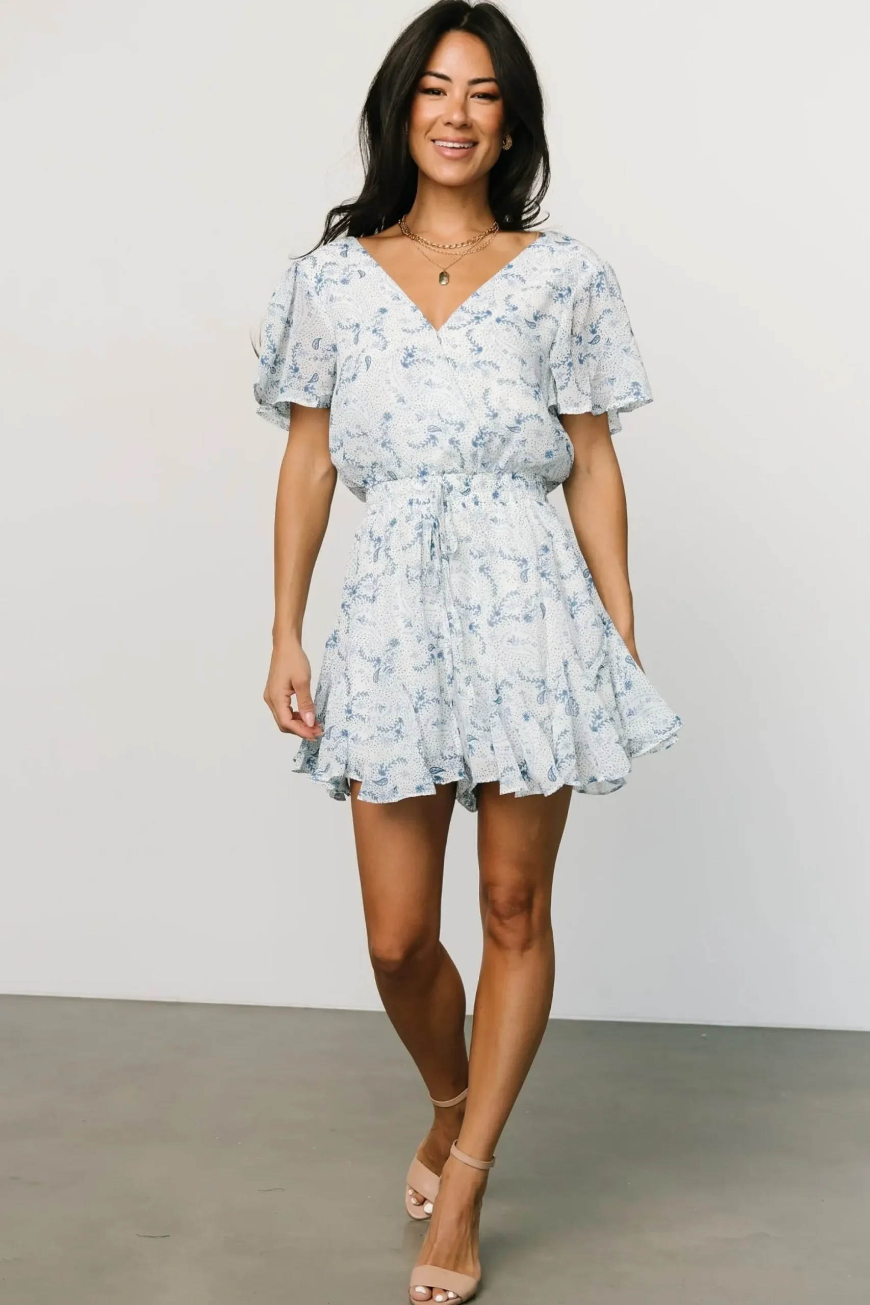 Outlet Baltic Born Candy Romper | Off White + Blue