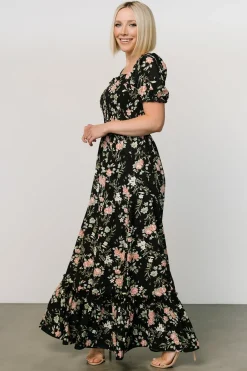 Outlet Baltic Born Capri Smocked Maxi Dress | Black Garden Floral