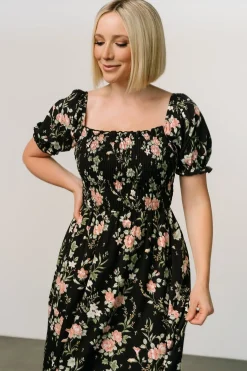 Outlet Baltic Born Capri Smocked Maxi Dress | Black Garden Floral