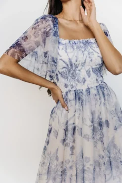 Fashion Baltic Born Cassandra Tulle Maxi Dress | Blue + White Floral