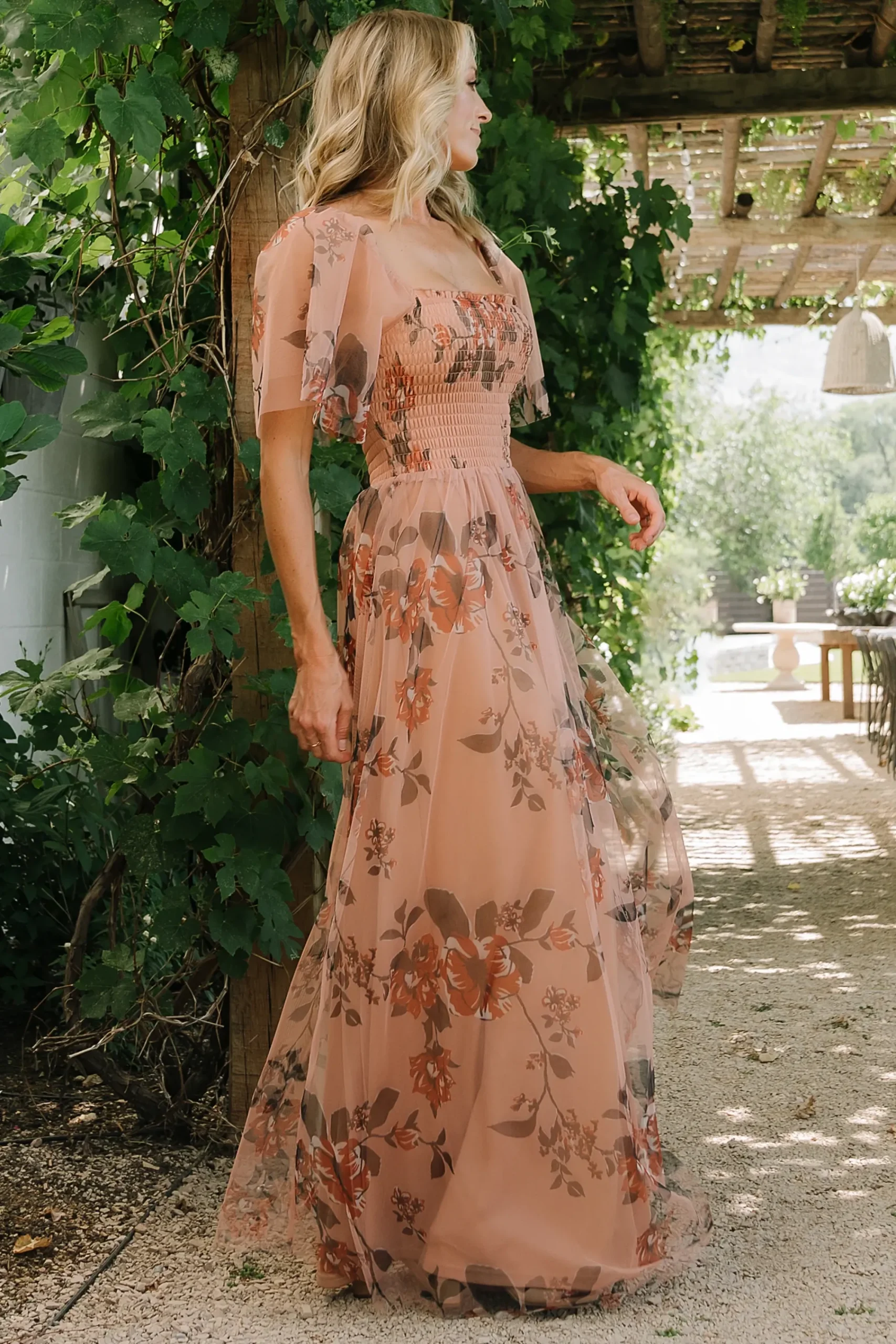 Outlet Baltic Born Cassandra Tulle Maxi Dress | Copper Floral