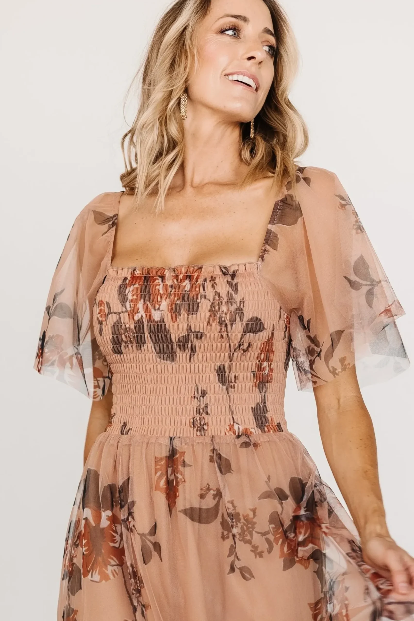Outlet Baltic Born Cassandra Tulle Maxi Dress | Copper Floral