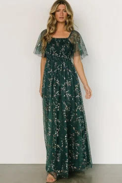 Clearance Baltic Born Cassandra Tulle Maxi Dress | Green + Gold