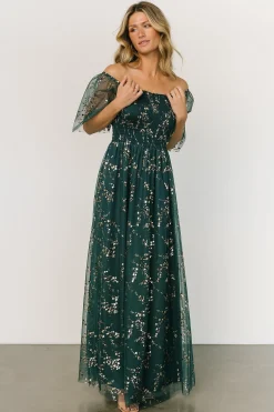Clearance Baltic Born Cassandra Tulle Maxi Dress | Green + Gold