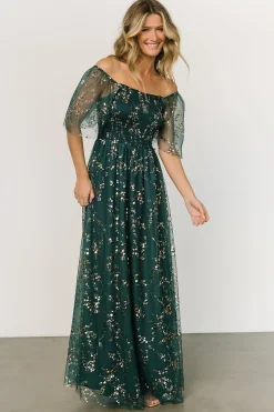 Clearance Baltic Born Cassandra Tulle Maxi Dress | Green + Gold