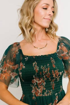 Outlet Baltic Born Cassandra Tulle Maxi Dress | Green + Bronze Floral