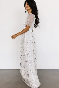 Clearance Baltic Born Cassandra Tulle Maxi Dress | Metallic White