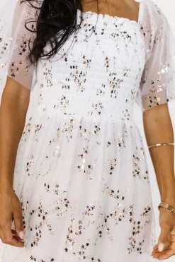 Clearance Baltic Born Cassandra Tulle Maxi Dress | Metallic White