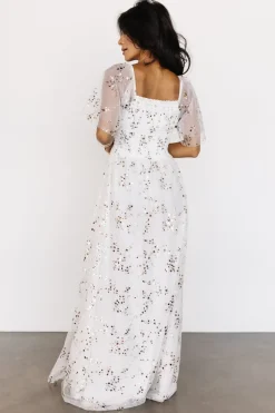 Clearance Baltic Born Cassandra Tulle Maxi Dress | Metallic White