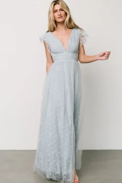 Discount Baltic Born Caterina Tulle Maxi Dress | Light Blue