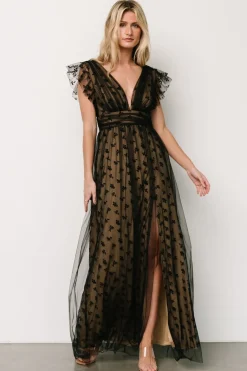 Fashion Baltic Born Caterina Tulle Maxi Dress | Black + Nude