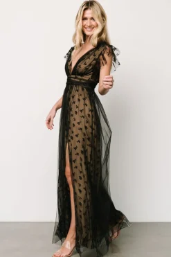 Fashion Baltic Born Caterina Tulle Maxi Dress | Black + Nude