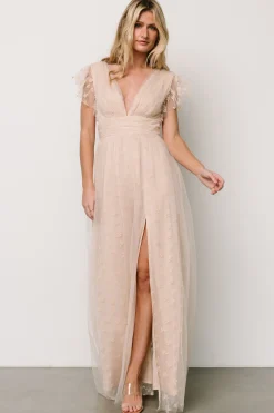 Hot Baltic Born Caterina Tulle Maxi Dress | Nude Blush