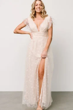 New Baltic Born Caterina Tulle Maxi Dress | Natural + White