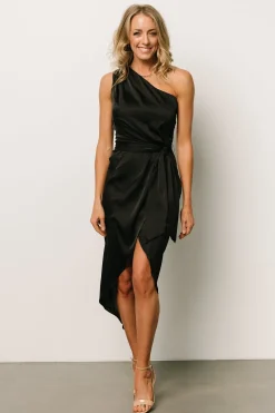 Clearance Baltic Born Celia One Shoulder Midi Dress | Black