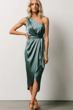 Online Baltic Born Celia One Shoulder Midi Dress | Blue Sage