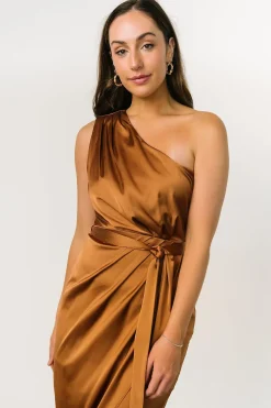 Fashion Baltic Born Celia One Shoulder Midi Dress | Bronze